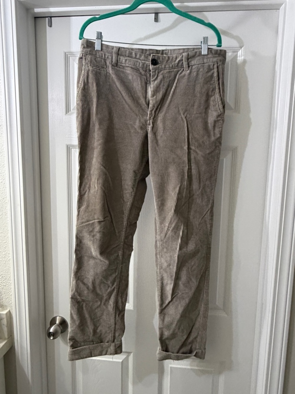 Selected Homme Men's Taupe Corduroy Pants Classic Straight Fit